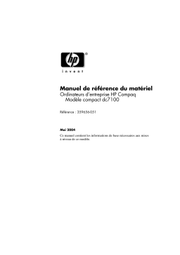 HP Compaq dc7100 Small Form Factor PC Guide de référence