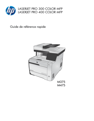 LaserJet Pro 400 color MFP M475 | Manuel utilisateur | HP LaserJet Pro 300 color MFP M375 Guide de démarrage rapide | Fixfr