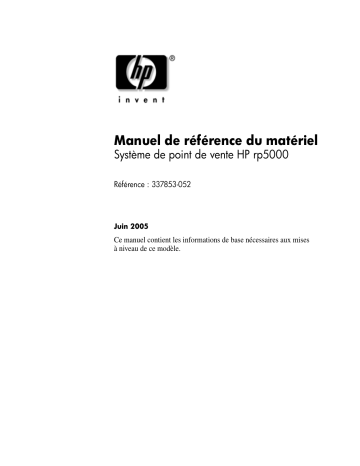 rp5000 Base Model Point of Sale | HP rp5000 Point of Sale Guide de référence | Fixfr