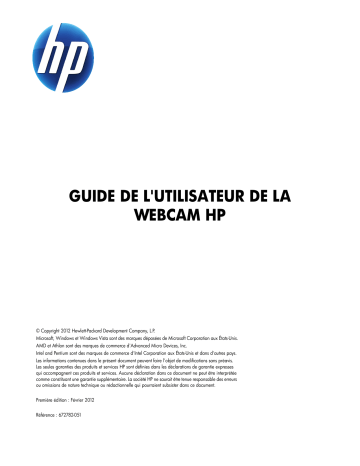 HP 1300 Webcam Manuel utilisateur | Fixfr