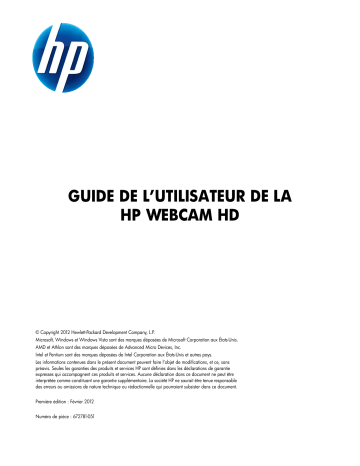 HD 3310 Webcam | HP HD 3300 Webcam Manuel utilisateur | Fixfr