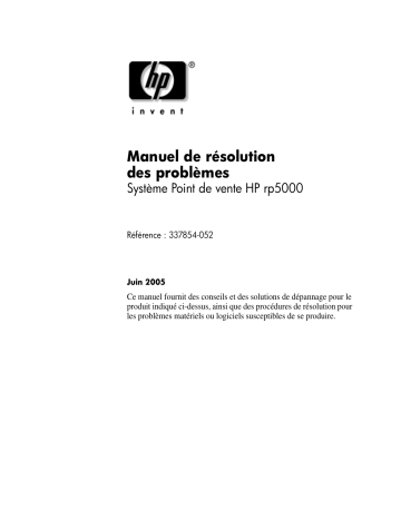 Mode d'emploi | HP rp5000 Point of Sale Manuel utilisateur | Fixfr