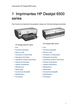 HP Deskjet 6500 series Manuel utilisateur