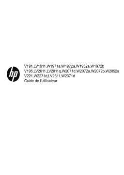 HP Value 21-inch Displays Manuel utilisateur