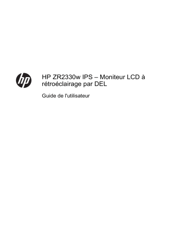 HP ZR2330w 23-inch IPS LED Backlit Monitor Manuel utilisateur | Fixfr