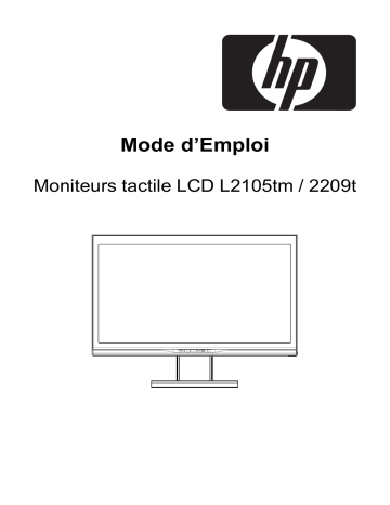 Value 21-inch Displays | HP Compaq L2105tm 21.5-inch Widescreen LCD Touchscreen Monitor Manuel utilisateur | Fixfr