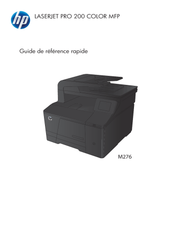 Manuel utilisateur | HP LASERJET PRO 200 COLOR MFP M276 Guide de démarrage rapide | Fixfr