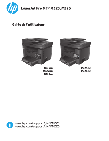 LaserJet Pro MFP M226 series | HP LaserJet Pro MFP M225 series Manuel utilisateur | Fixfr