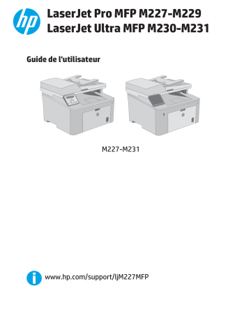 LaserJet Pro MFP M227 series | HP LaserJet Ultra MFP M230 series Manuel utilisateur | Fixfr