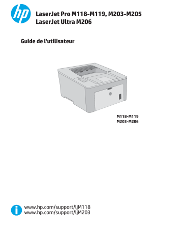 LaserJet Ultra M206 series | HP LaserJet Pro M203 Printer series Manuel utilisateur | Fixfr