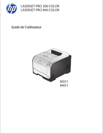 LaserJet Pro 300 color Printer M351 series | HP LaserJet Pro 400 color Printer M451 series Manuel utilisateur | Fixfr