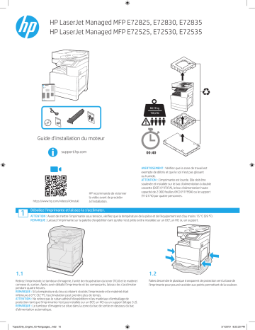 HP LaserJet Managed MFP E72525-E72535 series Guide d'installation | Fixfr