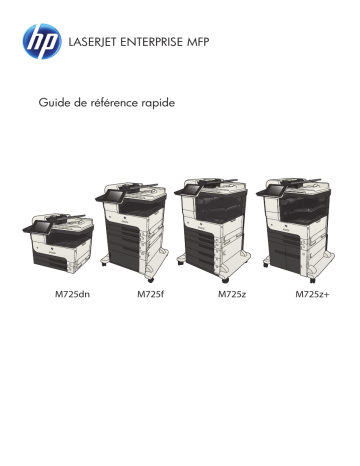 Manuel utilisateur | HP LaserJet Enterprise MFP M725 series Guide de démarrage rapide | Fixfr