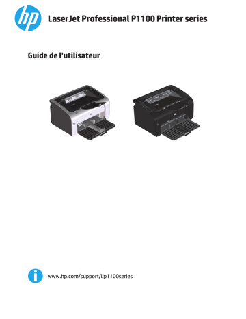 LaserJet Pro P1109 Printer series | LaserJet Pro P1106/P1108 Printer series | Mode d'emploi | HP LaserJet Pro P1102 Printer series Manuel utilisateur | Fixfr