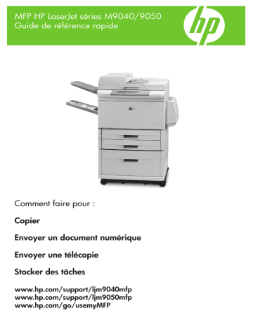 Manuel utilisateur | HP LaserJet M9040/M9050 Multifunction Printer series Guide de démarrage rapide | Fixfr