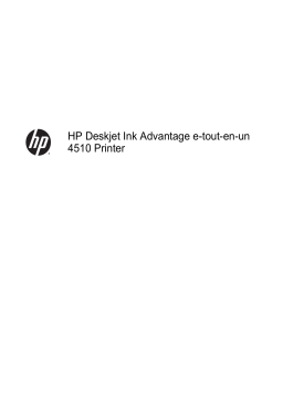 HP Deskjet Ink Advantage 4510 e-All-in-One Printer series Manuel utilisateur