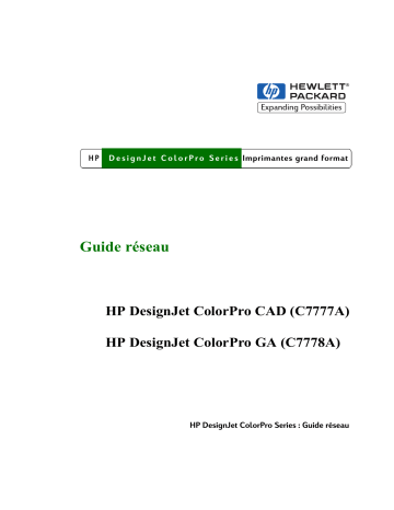 DESIGNJET COLORPRO GA PRINTER | Mode d'emploi | HP DESIGNJET COLORPRO CAD PRINTER Manuel utilisateur | Fixfr