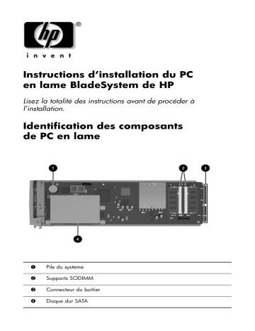 BladeSystem bc2500 Blade PC | Mode d'emploi | HP BladeSystem bc2000 Blade PC Manuel utilisateur | Fixfr