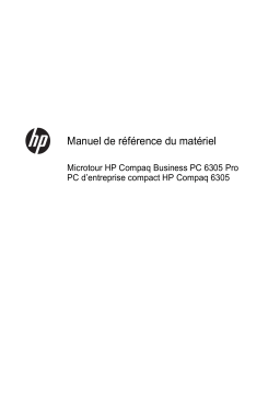 HP Compaq Pro 6305 Microtower PC Manuel utilisateur