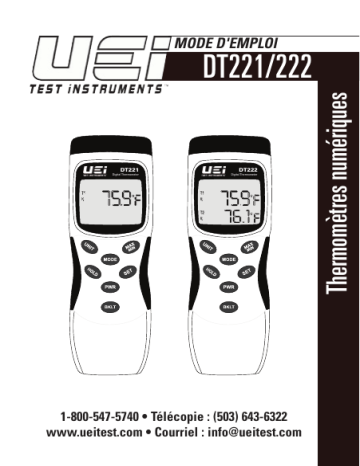 DT221 | UEi Test Instruments DT222 Manuel utilisateur | Fixfr