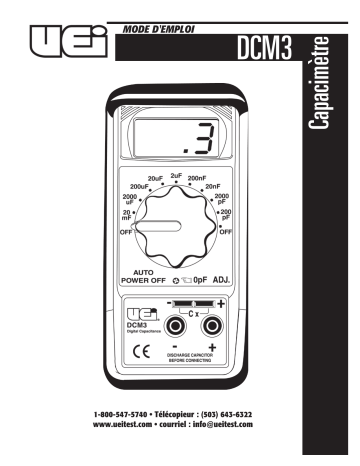 UEi Test Instruments DCM3 Manuel utilisateur | Fixfr