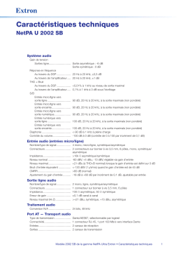 Extron NetPA U 2002 SB spécification