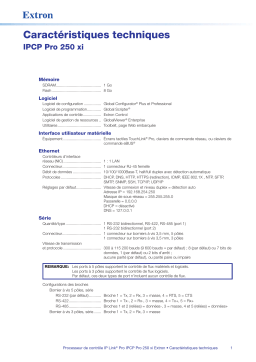 Extron IPCP Pro 250 xi spécification