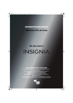 Insignia NS-24L120A13 24" Class (23-5/8" Diag.) - LCD - 720p - 60Hz - HDTV Une information important