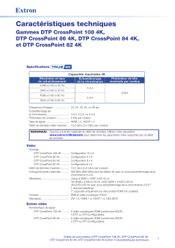 Extron DTP CrossPoint 86 4K spécification