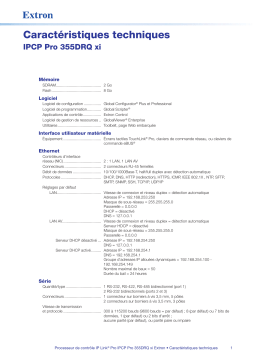 Extron IPCP Pro 355DRQ xi spécification