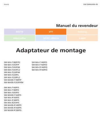 SM-MA-F220P/PL2 | SM-MA-F203P/PL2 | SM-MA-F220P/PM | Shimano SM-MA-F220P/PL Adaptateur de fi xation de frein à disque Manuel utilisateur | Fixfr