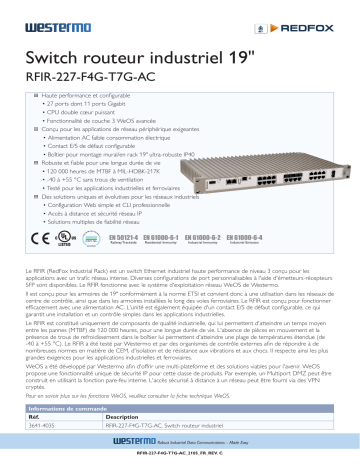 Westermo RFIR-227-F4G-T7G-AC 19” Rackmount Industrial Routing Switch Fiche technique | Fixfr