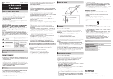 Shimano EW-WU101 Unité sans fil Manuel utilisateur | Fixfr