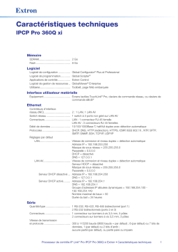 Extron IPCP Pro 360Q xi spécification