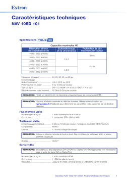 Extron NAV 10SD 101 spécification