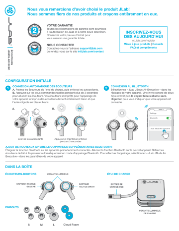 Jlab Audio JBuds Air Executive v2 Manuel du propriétaire | Fixfr