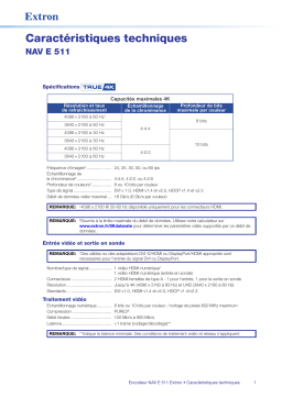 Extron NAV E 511 spécification