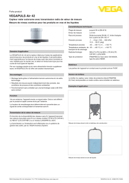 Vega VEGAPULS Air 42 Autarkic, continuous level measurement for liquids and bulk solids Manuel utilisateur