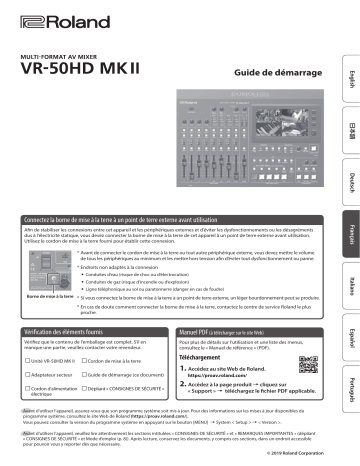 Mode d'emploi | Roland VR-50HD MK II VR-50HD MK II 多格式音视频切换台 Manuel utilisateur | Fixfr