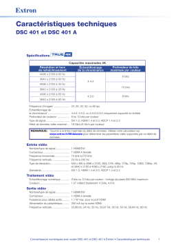 Extron DSC 401 spécification