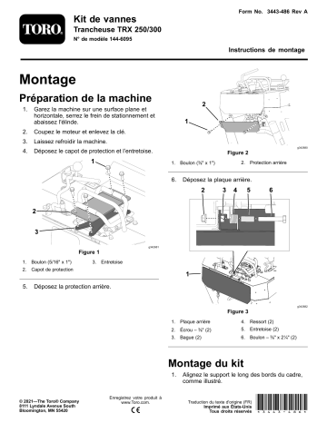 Guide d'installation | Toro Valve Kit, TRX 250/300 Trencher Manuel utilisateur | Fixfr