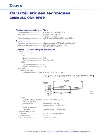 Extron 2LC OM4 MM P spécification | Fixfr