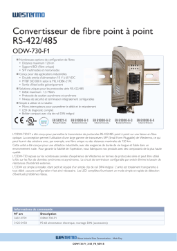 Westermo ODW-730-F1 Point-to-Point Fibre Converter RS-422/485 Fiche technique