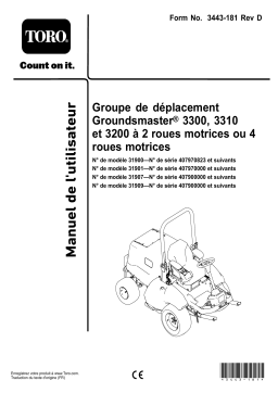 Toro Groundsmaster 3200 2-Wheel Drive Traction Unit Riding Product Manuel utilisateur