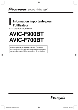 Pioneer AVIC-F700BT Manuel utilisateur