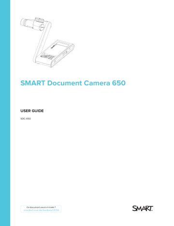 SMART Technologies Document Camera 650 Mode d'emploi | Fixfr