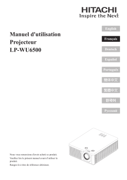 Hitachi LPWU6500 Projector Manuel utilisateur