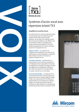 Mircom SS 150047 FR TX3 Illuminated Directory Manuel utilisateur