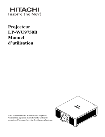 Mode d'emploi | Hitachi LPWU9750B Projector Manuel utilisateur | Fixfr