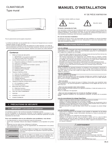 ASUH18LPAS | Installation manuel | Fujitsu ASUH24LPAS Guide d'installation | Fixfr